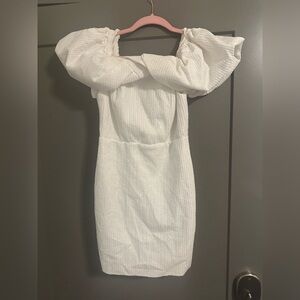 White off shoulder cocktail dress